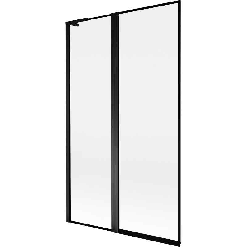 Mexen Mist L paroi de baignoire 2 volets gauche 110 x 150 cm, cadre noir, noir - 8A9L-110-011-70-70-L