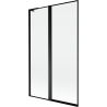 Mexen Mist L paroi de baignoire 2 volets gauche 110 x 150 cm, cadre noir, noir - 8A9L-110-011-70-70-L