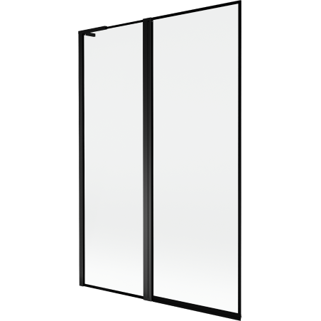 Mexen Mist L paroi de douche baignoire 2 volets gauche 120 x 150 cm, cadre noir, noir - 8A9L-120-011-70-70-L