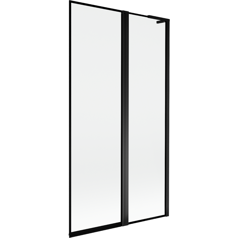 Paravent de baignoire Mexen Mist L à 2 volets droits 100 x 150 cm, cadre noir, noir - 8A9L-100-011-70-70-P