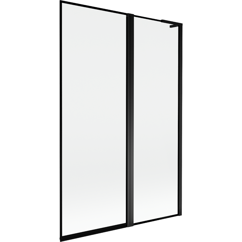 Mexen Mist L paroi de baignoire 2 volets droit 120 x 150 cm, cadre noir, noir - 8A9L-120-011-70-70-P