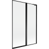 Mexen Mist L paroi de baignoire 2 volets droit 120 x 150 cm, cadre noir, noir - 8A9L-120-011-70-70-P