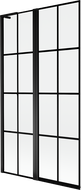 Mexen Mist L paroi de baignoire à 2 volets gauche 100 x 150 cm, grille noire, noir - 8A9L-100-011-70-77-L