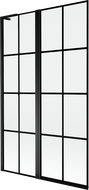 Mexen Mist L paroi de baignoire à 2 volets gauche 110 x 150 cm, grille noire, noir - 8A9L-110-011-70-77-L