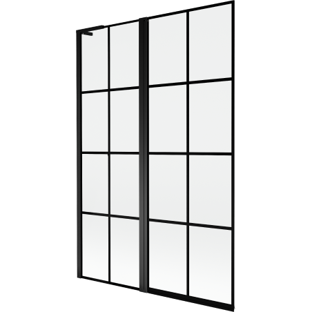 Mexen Mist L pare-douche 2 volets gauche 120 x 150 cm, grille noire, noir - 8A9L-120-011-70-77-L