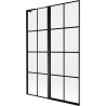 Mexen Mist L paroi de baignoire 2 volets gauche 120 x 150 cm, grille noire, noir - 8A9L-120-011-70-77-L