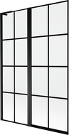 Mexen Mist L paroi de baignoire 2 volets gauche 120 x 150 cm, grille noire, noir - 8A9L-120-011-70-77-L