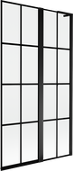 Mexen Mist L paravent de baignoire à 2 panneaux droit 100 x 150 cm, grille noire, noir - 8A9L-100-011-70-77-P