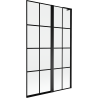 Paroi de baignoire Mexen Mist L à 2 volets droite 110 x 150 cm, grille noire, noir - 8A9L-110-011-70-77-P