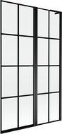 Mexen Mist L paroi de baignoire 2 volets droite 110 x 150 cm, grille noire, noir - 8A9L-110-011-70-77-P