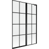 Mexen Mist L paroi de baignoire 2 volets droit 120 x 150 cm, grille noire, noir - 8A9L-120-011-70-77-P