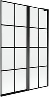 Mexen Mist L paroi de baignoire 2 volets droit 120 x 150 cm, grille noire, noir - 8A9L-120-011-70-77-P