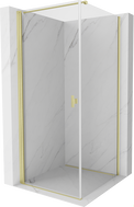 Mexen Mist-B cabine de douche pivotante 100 x 100 cm, transparent, or brossé - 8A2T-100-100-55-00