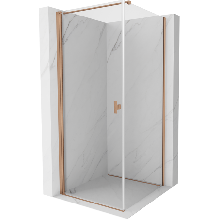 Mexen Mist-B cabine de douche pivotante 70 x 70 cm, transparent, cuivre brossé - 8A2T-070-070-65-00