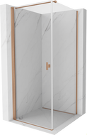 Mexen Mist-B cabine de douche pivotante 70 x 70 cm, transparent, cuivre brossé - 8A2T-070-070-65-00