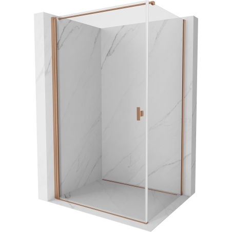 Mexen Mist-B cabine de douche pivotante 85 x 80 cm, transparente, cuivre brossé - 8A2T-085-080-65-00