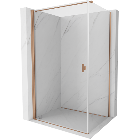 Mexen Mist-B  cabine de douche battante 70 x 90 cm, transparent, cuivre brossé - 8A2T-070-090-65-00