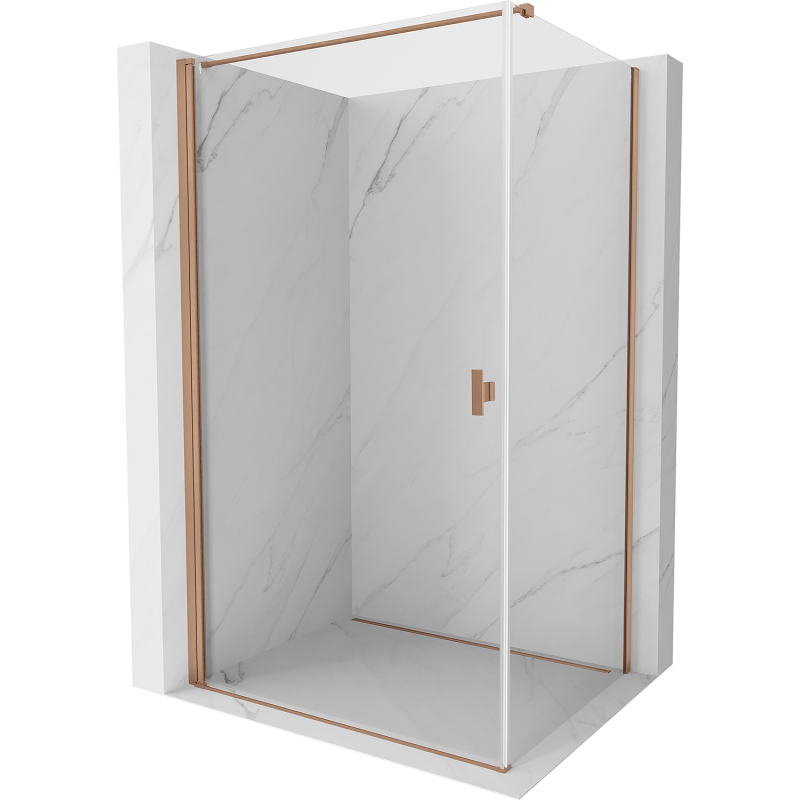 Mexen Mist-B cabine de douche pivotante 85 x 110 cm, transparente, cuivre brossé - 8A2T-085-110-65-00