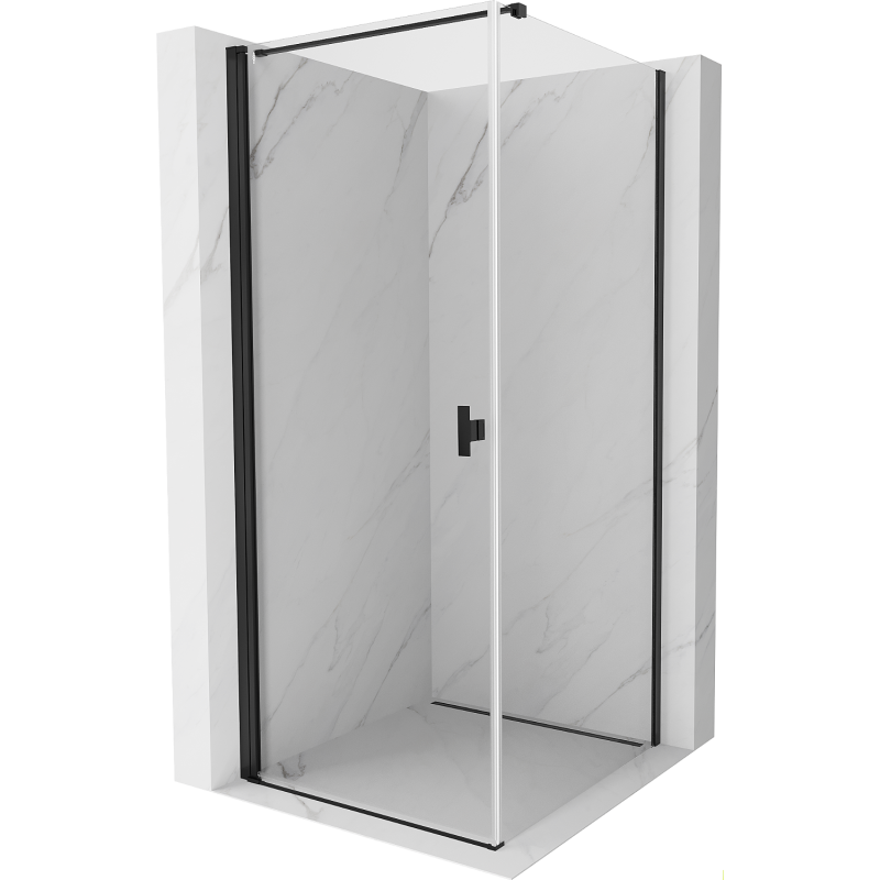 Mexen Mist-B cabine de douche pivotante 70 x 70 cm, transparent, noir - 8A2T-070-070-70-00