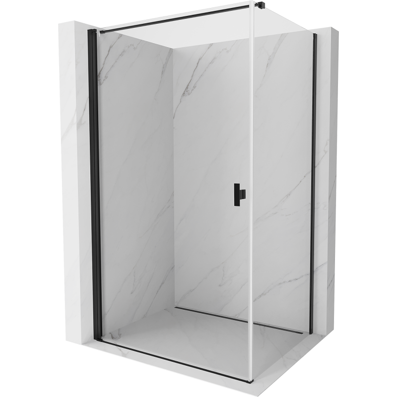 Mexen Mist-B cabine de douche pivotante 80 x 70 cm, transparente, noire - 8A2T-080-070-70-00