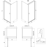 Mexen Mist-B cabine de douche pivotante 90 x 80 cm, transparent, noire - 8A2T-090-080-70-00