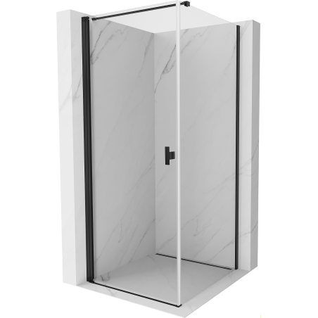 Mexen Mist-B cabine de douche pivotante 85 x 85 cm, transparente, noire - 8A2T-085-085-70-00