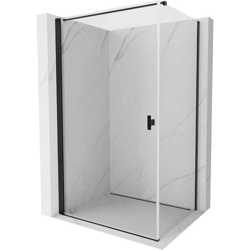 Mexen Mist-B cabine de douche pivotante 70 x 100 cm, transparente, noire - 8A2T-070-100-70-00