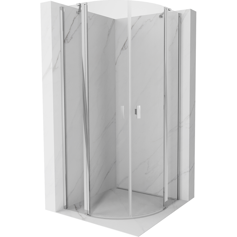 Mexen Mist cabine de douche semi-circulaire pivotante 100 x 100 cm, transparent, chrome - 8A32-100-100-01-00