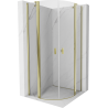 Cabine de douche arrondie Mexen Mist pivotante 90 x 90 cm, transparent, dorée - 8A32-090-090-50-00