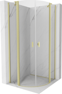 Mexen Mist cabine de douche demi-circulaire pivotante 90 x 90 cm, transparent, or brossé - 8A32-090-090-55-00