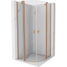 Mexen Mist cabine de douche semi-circulaire pivotante 80 x 80 cm, transparent, cuivre brossé - 8A32-080-080-65-00
