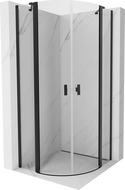 Mexen Mist cabine de douche semi-circulaire pivotante 80 x 80 cm, transparente, noire - 8A32-080-080-70-00