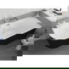 Mexen Silo baignoire îlot d'angle droit rainurée 170 x 80 cm, blanche/noire, trop-plein chromé - 52891708075P-01