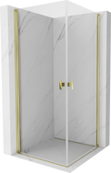 Mexen Mist-B Duo cabine de douche pivotante 85 x 85 cm, transparent, or - 8A2-085-085-50-00