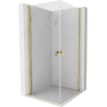 Mexen Mist-B Duo cabine de douche pivotante 90 x 90 cm, transparent, or - 8A2-090-090-50-00