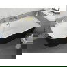Mexen Silo baignoire autoportante d'angle droit rainurée 170 x 80 cm, blanc/noir, trop-plein doré brossé - 52891708075P-55