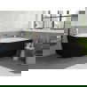 Mexen Silo baignoire autoportante d'angle droit rainurée 170 x 80 cm, blanc/noir, trop-plein doré brossé - 52891708075P-55