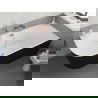 Mexen Silo baignoire autoportante d'angle droit rainurée 170 x 80 cm, blanc/noir, trop-plein or rose - 52891708075P-60