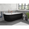 Mexen Silo baignoire autoportante d'angle droite rainurée 170 x 80 cm, blanche/noire, trop-plein or rose - 52891708075P-60