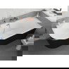 Mexen Silo baignoire autoportante d'angle droite rainurée 170 x 80 cm, blanc/noir, trop-plein cuivre brossé - 52891708075P-65