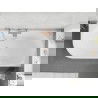 Mexen Silo baignoire autoportante d'angle droite rainurée 170 x 80 cm, blanc/noir, trop-plein cuivre brossé - 52891708075P-65