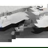 Mexen Silo baignoire îlot droite nervurée 170 x 80 cm, blanc/noir, trop-plein gun gris brossé- 52891708075P-66