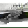 Mexen Silo baignoire îlot droite nervurée 170 x 80 cm, blanc/noir, trop-plein gun gris brossé- 52891708075P-66
