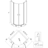 Mexen Mist L cabine de douche demi-circulaire pivotante 80 x 80 cm, transparent, chrome - 8A32L-080-080-01-00