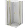 Mexen Mist L cabine de douche semi-circulaire pivotante 80 x 80 cm, transparent, dorée - 8A32L-080-080-50-00