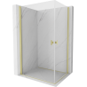 Mexen Mist-B Duo cabine de douche pivotante 100 x 75 cm, transparent, or brossé - 8A2-100-075-55-00