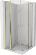 Mexen Mist L cabine de douche semi-circulaire pivotante 100 x 100 cm, transparent, doré - 8A32L-100-100-50-00