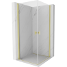 Mexen Mist-B Duo cabine de douche pivotante 80 x 80 cm, transparent, or brossé - 8A2-080-080-55-00