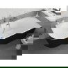 Mexen Silo baignoire autoportante d'angle droit rainurée 170 x 80 cm, blanche/noire, trop-plein gun metal - 52891708075P-95