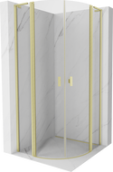 Mexen Mist L cabine de douche semi-circulaire pivotante 90 x 90 cm, transparent, or brossé - 8A32L-090-090-55-00